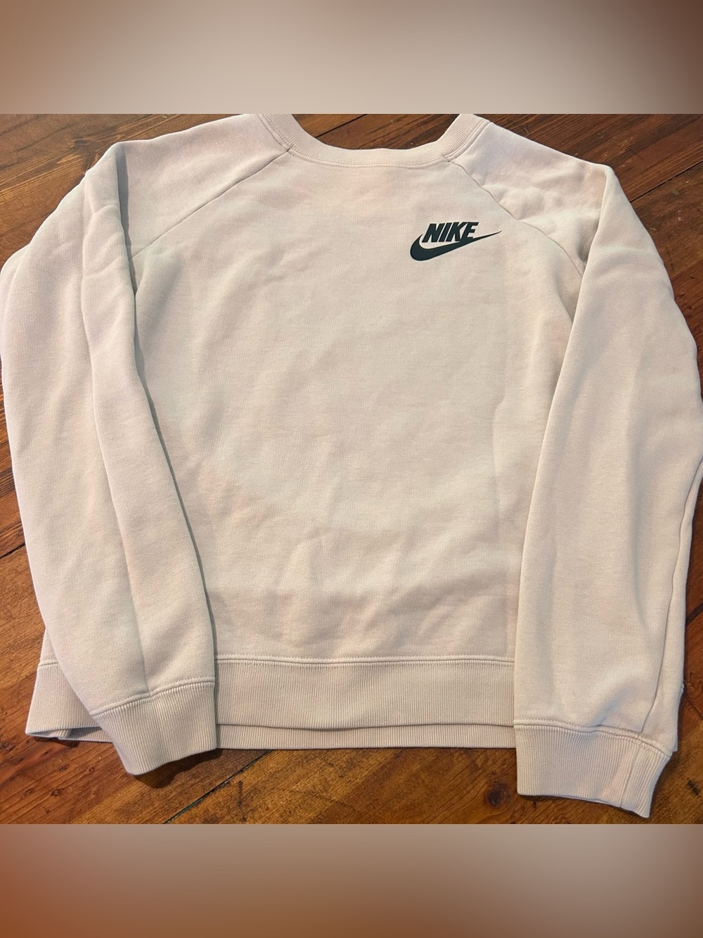 Nike Cream Crewneck Sweatshirt with Black Swoosh